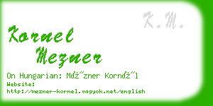 kornel mezner business card